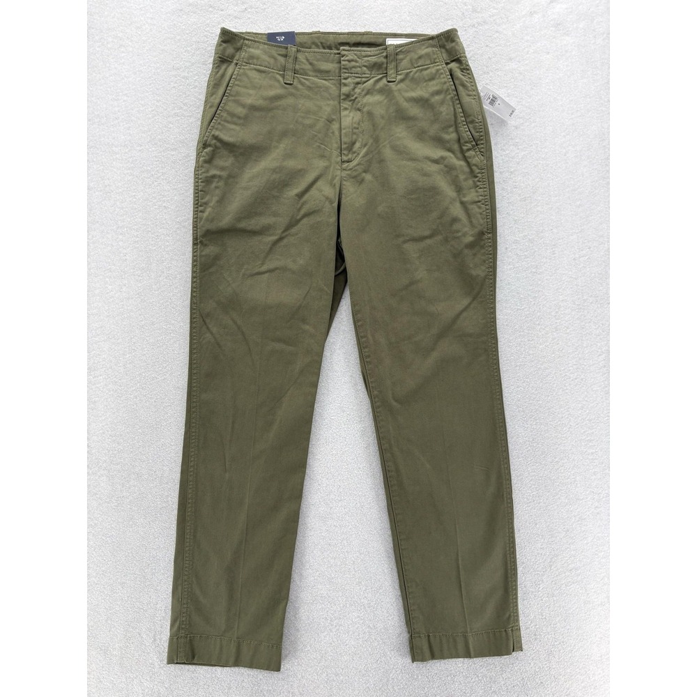 Gap Downtown Khaki Pants Womens 8 Green Twill Stretch Chino Work Career Casual